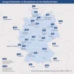 Übersicht der LPG-Tankstellen in den einzelnen Bundesländern und bei Deutschlands Nachbarn. Quelle: EU European LPG Sector Overview 2012, DVFG