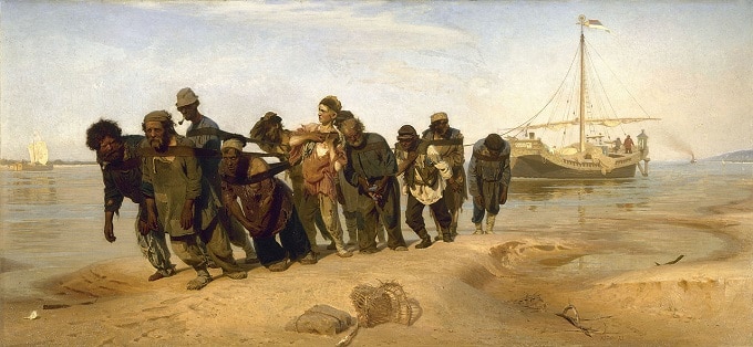 Vorschaubild: „Treidler an der Wolga“ (Бурлаки на Волге), Ilja Repin, 1870–1873