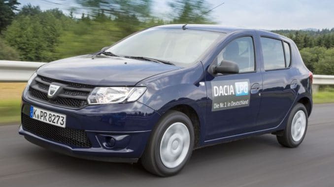 Sandero mit LPG Schriftzug auerbrenner in Deutschland: Der Sandero. Foto: Dacia