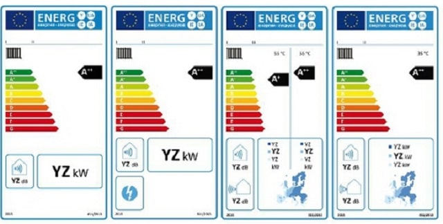 eu-energielabel-heizung-warmwasserbereiter-europaeische-kommission Die verschiedenen Label für Heizgeräte. Quelle: Europäische Kommission