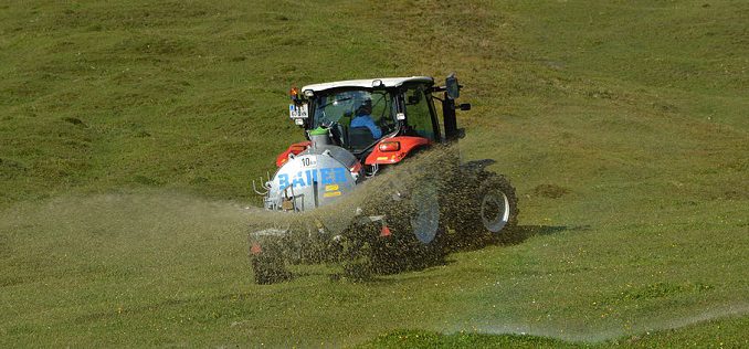 Gülle-Düngung,_Leogang-Grießen_07 Statt auf dem Feld kann die Gülle auch zur Energieerzeugung eingesetzt werden. Für den Regelenergiemarkt ist dies allerdings noch zu früh. Foto: Wald1siedel / Wikimedia / Lizenz unter CC-BY-SA 4.0