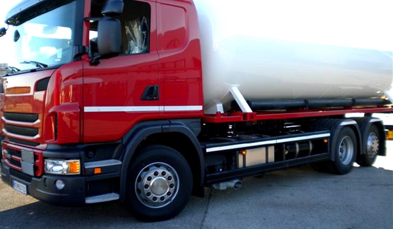 Eingebauter Flüssiggastank in einem LKW. Foto: Freetron