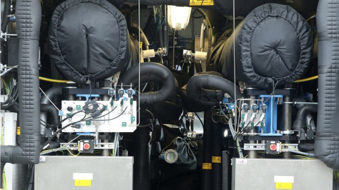 MAINOVA: Inbetriebnahme der Strom zu Gas Demonstrationsanlage PtG-Anlage des Stadtwerkeverbundes Thüga. Foto: Mainova / Joachim Storch Power to Gas, PtG, P2G, Shell, Wasserstoff