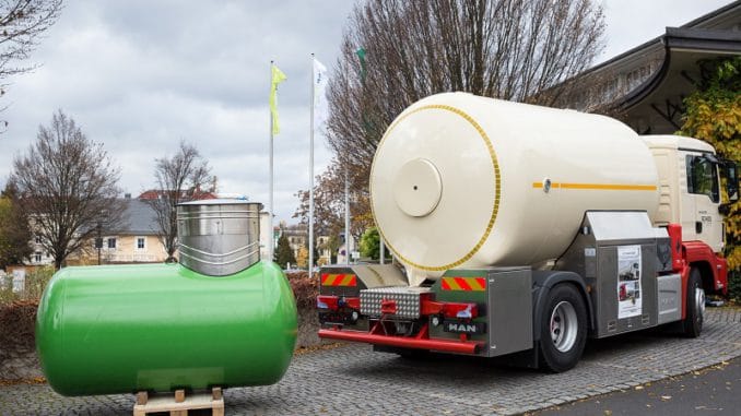 DVFG Forum Flüssiggas 2015 Größer muss ein Flüssiggas-Tank nicht sein. Er lässt sich ober- und unterirdisch installieren. Foto: DVFG / Uwe Frauendorf Flüssiggas, LPG, Tank, Sicherheit, Heizung