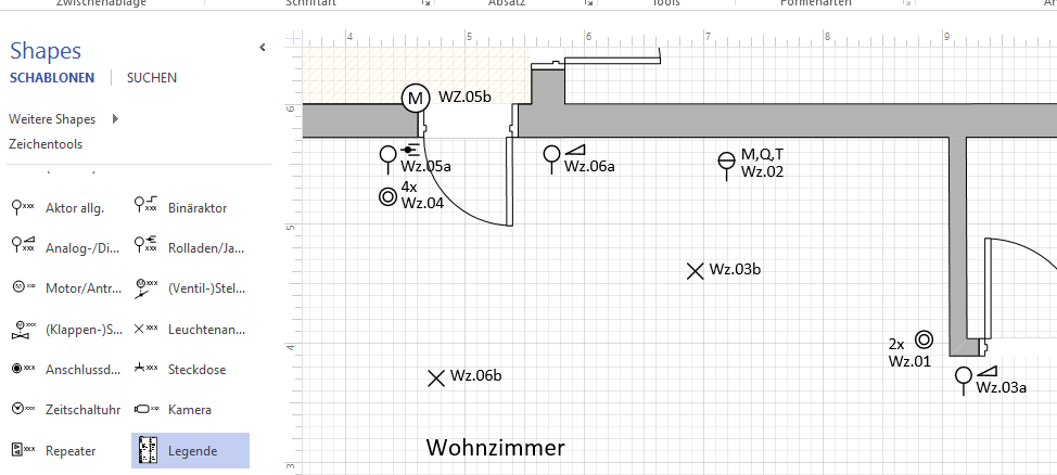 Grundrissplanung mit Automationssymbolen. Grafiken: IGT