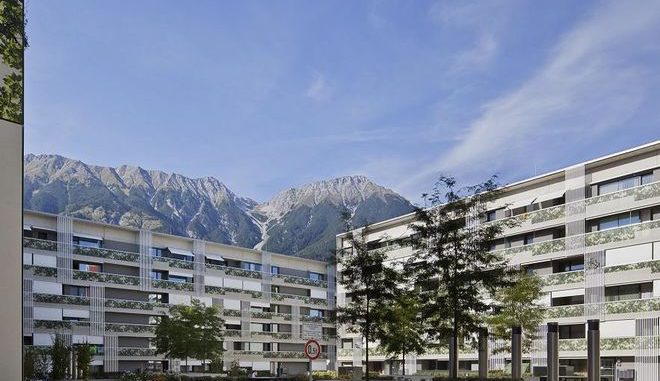 4by31 Das Lodenareal der Neuen Heimat Tirol in Innsbruck wurde im Passivhausstandard errichtet. Foto: NHT