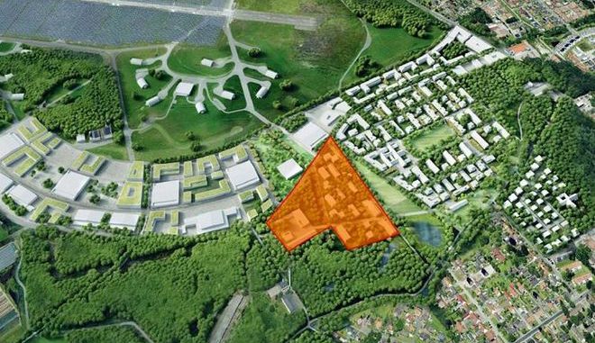 4by3 Plan für das energetische Nachbarschaftsquartier (ENaQ) auf einer Teilfläche des ehemaligen Fliegerhorst-Geländes in Oldenburg. Grafik: DLR
