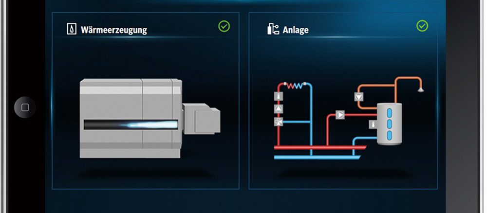 Visualisierung einer digitalen und smart eingebundenen Heizung. Grafik: Buderus