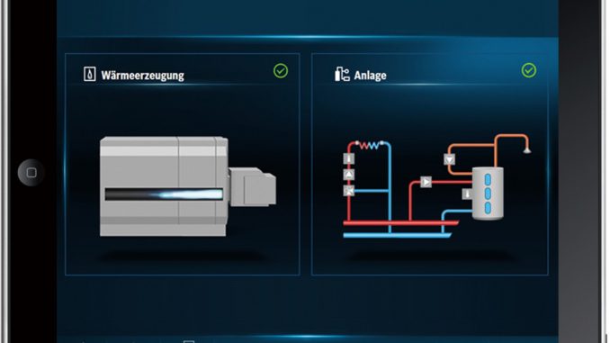 07d_Buderus_Screenshot_Tablet_Control_Center_Commercial Visualisierung einer digitalen und smart eingebundenen Heizung. Grafik: Buderus