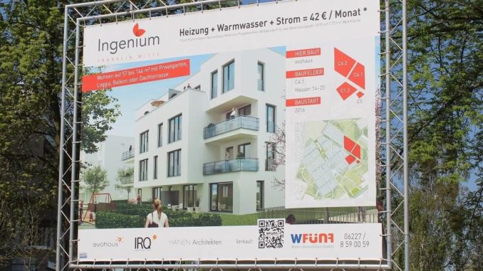4by3 Quartiere mit effizienter Energieversorgung ermöglichen unschlagbar günstige Nebenkosten, wie hier ein Komplettpaket von 42 Euro monatlich im neuen Mannheimer Stadtteil Franklin. Foto: Urbansky