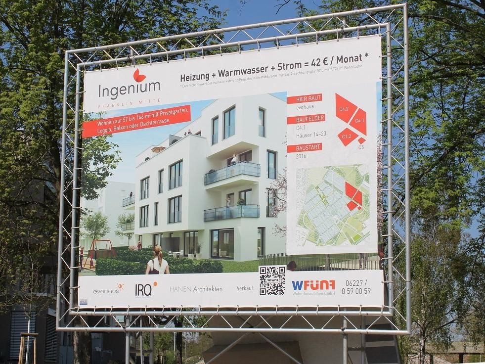 Quartiere mit effizienter Energieversorgung ermöglichen unschlagbar günstige Nebenkosten, wie hier ein Komplettpaket von 42 Euro monatlich im neuen Mannheimer Stadtteil Franklin. Foto: Urbansky