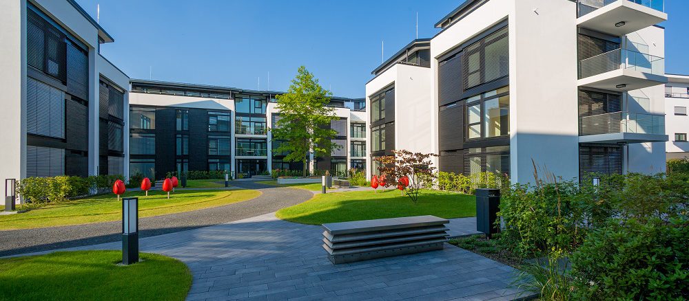 Wird mittels Eisspeicher beheizt und gekühlt: Wohnprojekt City Living. Foto: HUF HAUS