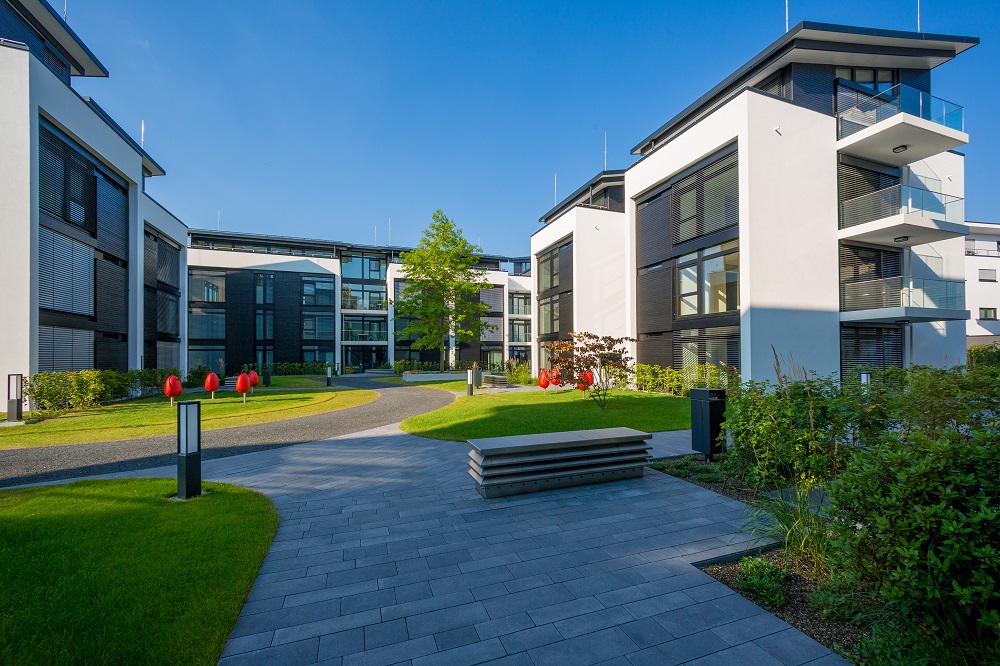 Wird mittels Eisspeicher beheizt und gekühlt: Wohnprojekt City Living. Foto: HUF HAUS