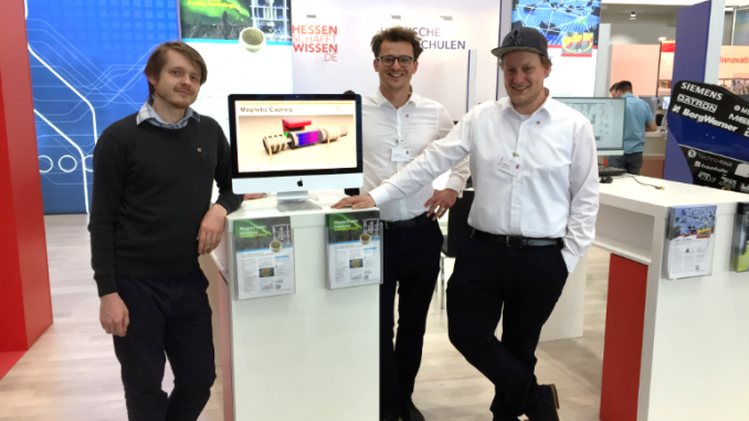 HM1 Wollen mit dem magnetokalorischen Effekt die Kühlwelt revolutionieren: Dimitri Benke, Timur Sirman und Max Fries. Foto: MagnoThermSolutions
