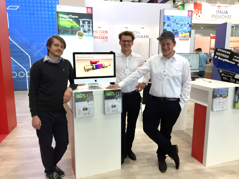 Wollen mit dem magnetokalorischen Effekt die Kühlwelt revolutionieren: Dimitri Benke, Timur Sirman und Max Fries. Foto: MagnoThermSolutions