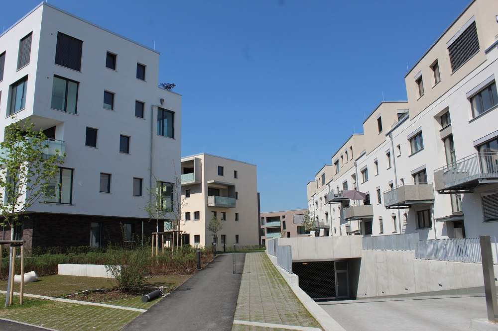 Im Mannheimer Quartier Franklin ist E-Mobilität mit eigener Stromerzeugung fest eingeplant. Foto: Frank Urbansky