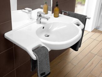Behindertengerechtes Waschbecken. Foto: Villeroy & Boch